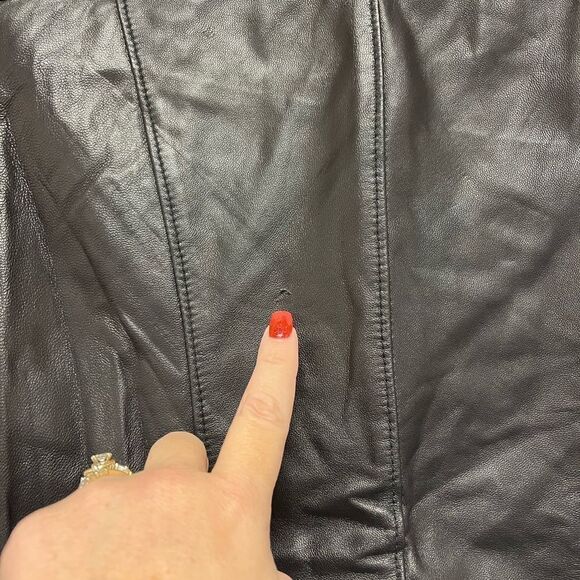 Pure Navy Lamb Leather Black Moto Jacket sz S - Picture 2 of 9